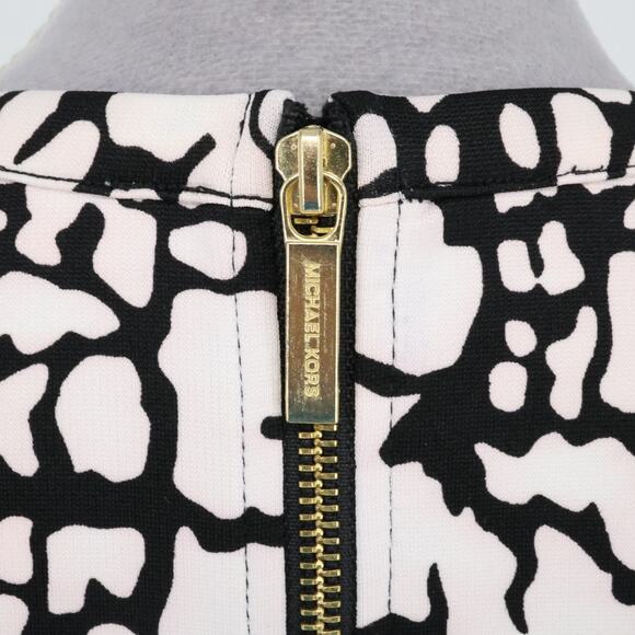 Michael Kors Dress Womens Small White Black Stretch Knit Animal Print Bodycon - Picture 10 of 14
